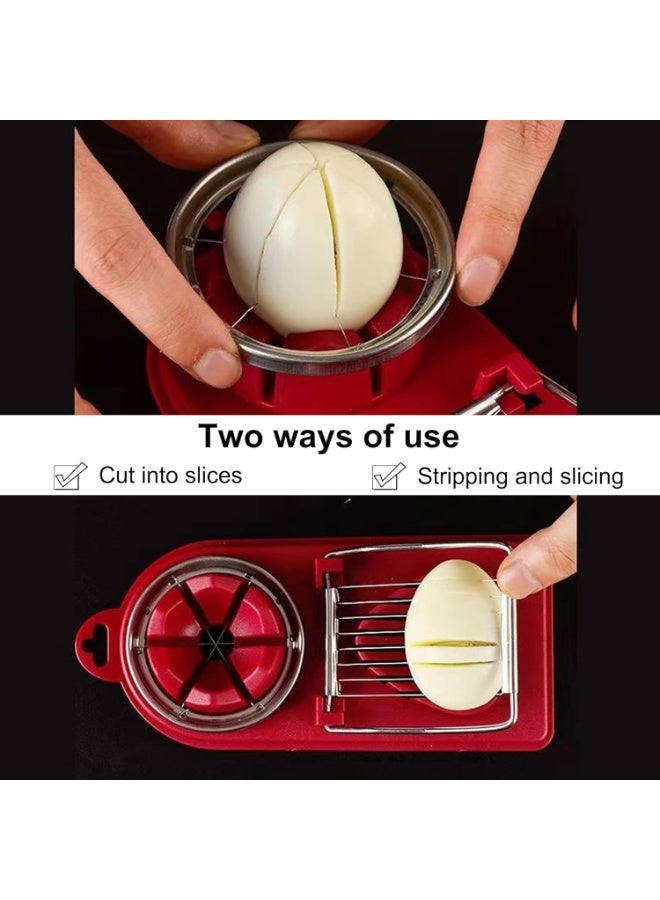 Relex 2pcs Egg Slicer, Egg Slicer for Hard Boiled Eggs, Stainless Steel Wire Egg Slicer with 2 Slicing Styles, Heavy Duty Aluminium Egg Cutter Dishwasher Safe for Egg Strawberry Soft Fruit - Image 3