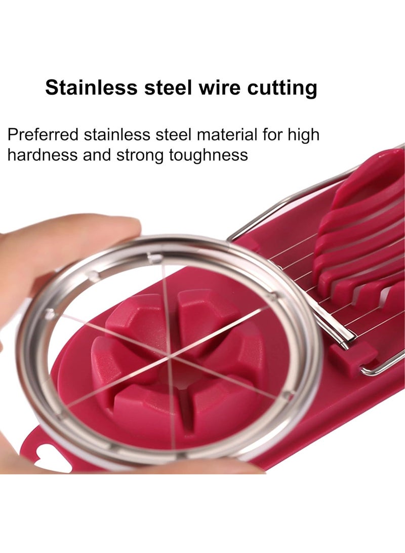 Relex 2pcs Egg Slicer, Egg Slicer for Hard Boiled Eggs, Stainless Steel Wire Egg Slicer with 2 Slicing Styles, Heavy Duty Aluminium Egg Cutter Dishwasher Safe for Egg Strawberry Soft Fruit - Image 5