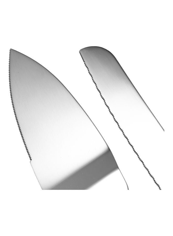 Loquat Stainless Steel Wedding Cake Knife Set Silver 34x3.5x10cm - Image 5