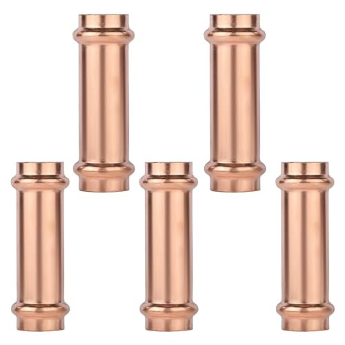HeSun 5Pack HeSun Copper Press Extended Coupling without Stop 34 x 34 Pressure Fittings P x P for Copper Tube ConnectionPRESS029 - Image 1