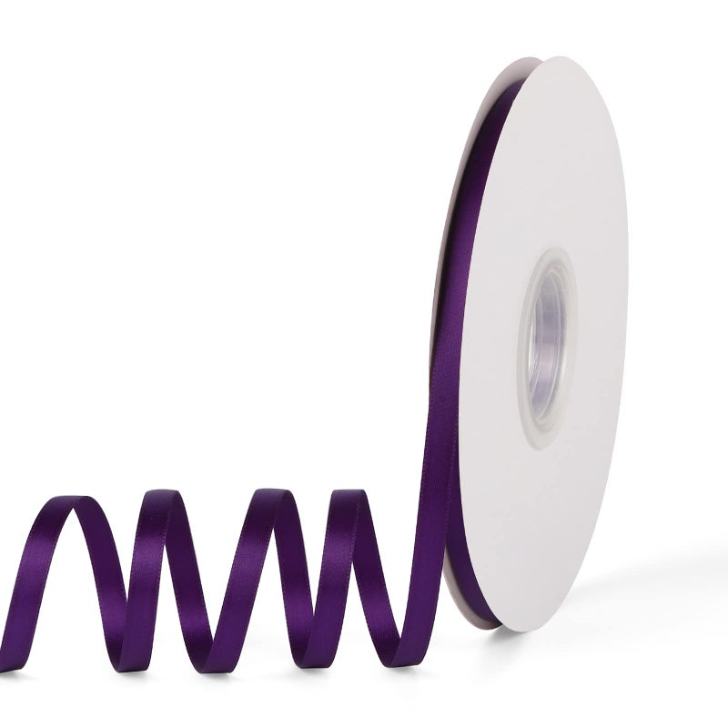 YBLANDEG Satin Ribbon Solid Color Purple 14 inches X 50 Yards Double Faced Polyester Fabric Ribbon for Gifts Wrapping Wedding Party Hair Crafts Bows DIY Decor Ornaments