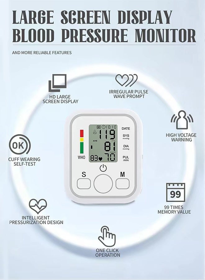 DUNISO Blood Pressure Machine & Monitors，Blood Pressure Meter Digital，Blood Pressure Monitor，One-Touch Operation，Irregular Heartbeat Detection for Home Use - Image 3