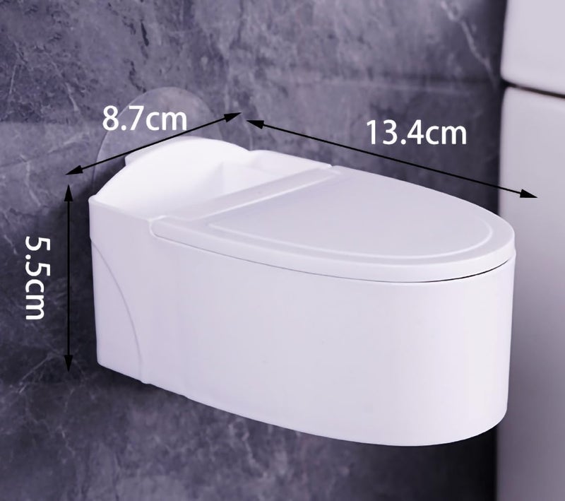 Potency Toilet Shaped Ash Tray - Wall Mount Stainless Steel, 1 Piece, White - Image 4