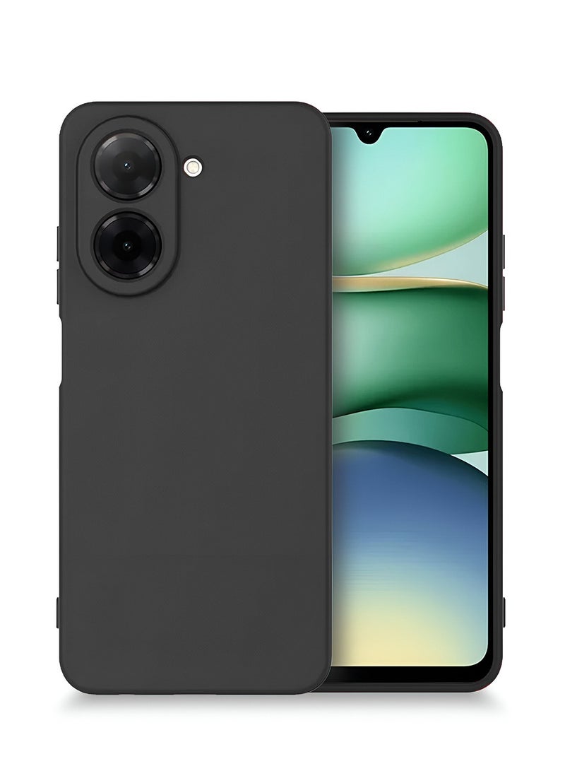 Wtech Xiaomi Redmi A5 4G 2025 Premium Soft Liquid Silicone Case Cover (MCRPSN) - Black - Image 1