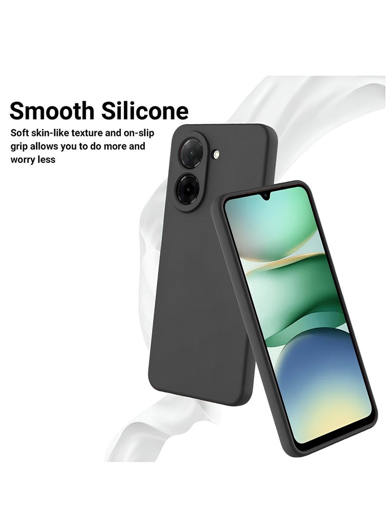 Wtech Xiaomi Redmi A5 4G 2025 Premium Soft Liquid Silicone Case Cover (MCRPSN) - Black - Image 5