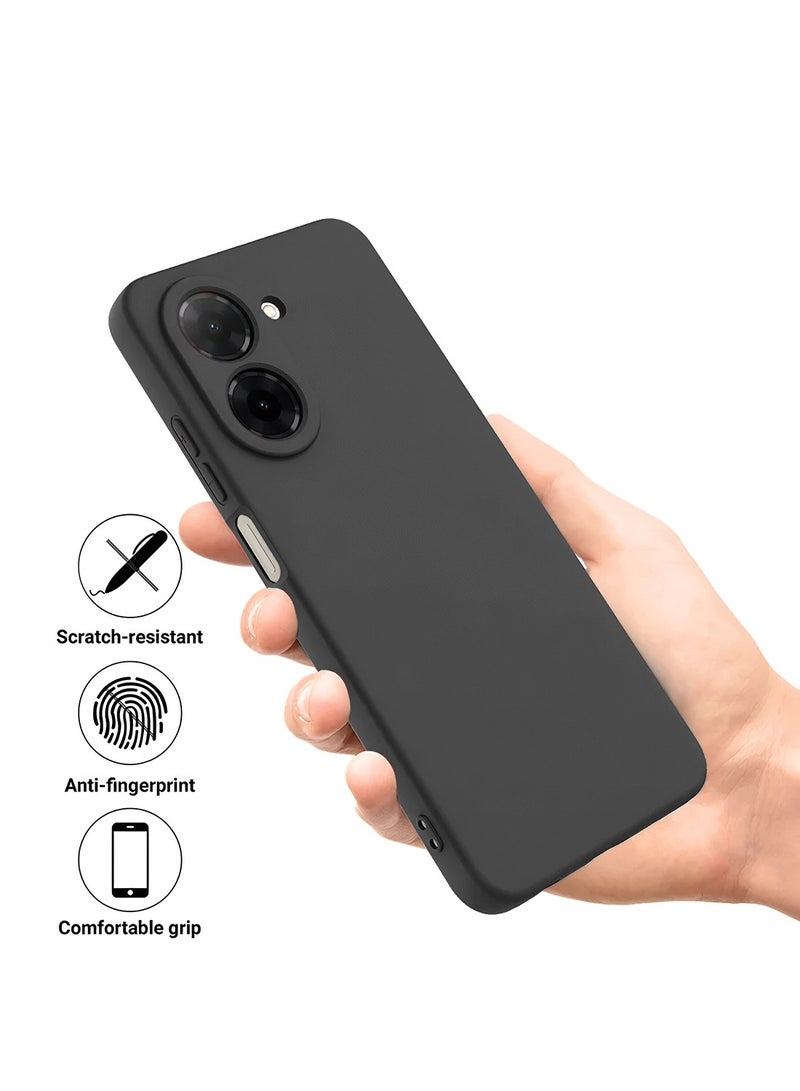 Wtech Xiaomi Redmi A5 4G 2025 Premium Soft Liquid Silicone Case Cover (MCRPSN) - Black - Image 2