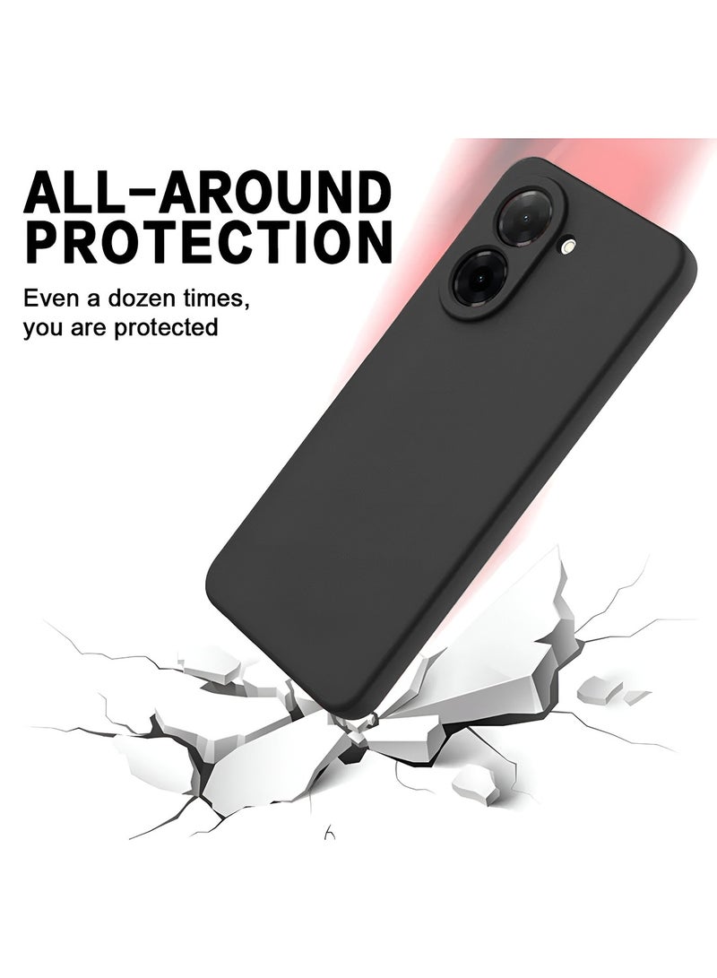 Wtech Xiaomi Redmi A5 4G 2025 Premium Soft Liquid Silicone Case Cover (MCRPSN) - Black - Image 3