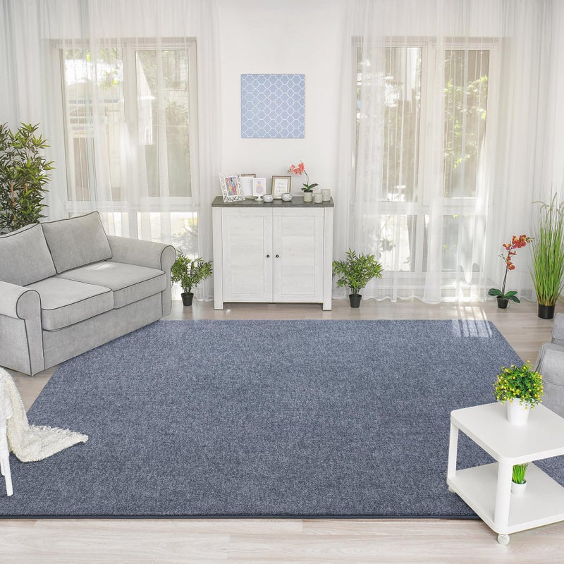 Keeko 4x6 Area Rugs for Living Room, Soft Modern Memory Foam Bedroom Rug Washable Indoor Rug Low Pile Minimalist Non Slip Carpet for Kids Nursery Dorm Room Home Decor Blue and White - Image 5