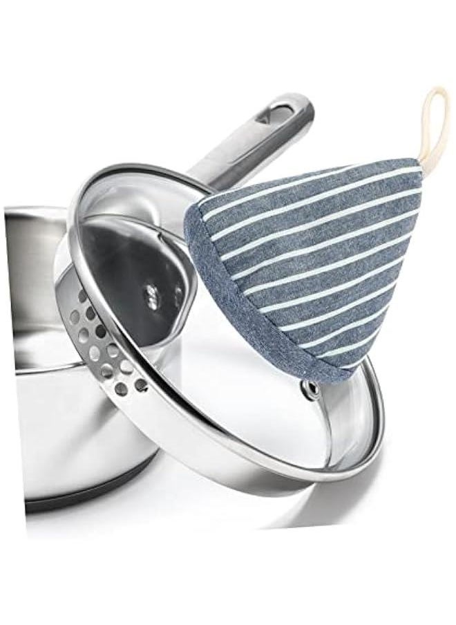 Generic 4 Pcs Hot Pot Lid Handle Mitts Scald Pot Knob Grabber Covers Triangular Design for Secure Grip Kitchen Accessories Ideal Pot Holders for Safe Cooking  - Image 3