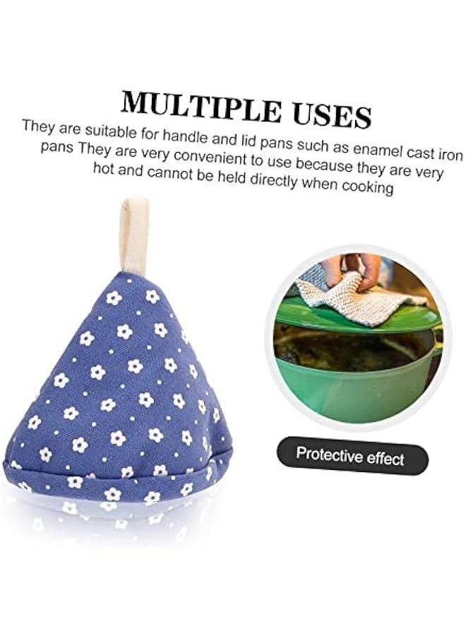 Generic 4 Pcs Hot Pot Lid Handle Mitts Scald Pot Knob Grabber Covers Triangular Design for Secure Grip Kitchen Accessories Ideal Pot Holders for Safe Cooking  - Image 2