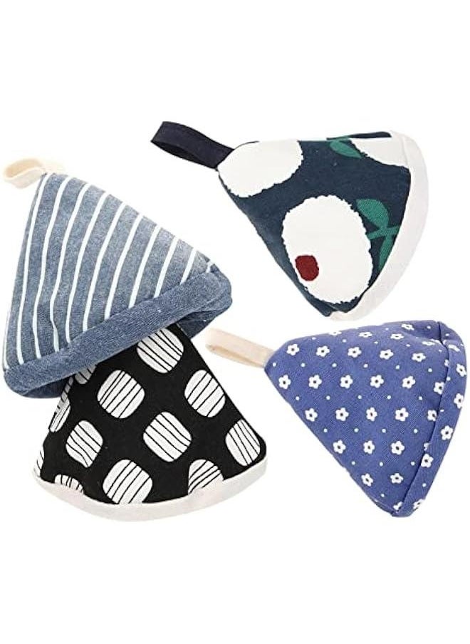 Generic 4 Pcs Hot Pot Lid Handle Mitts Scald Pot Knob Grabber Covers Triangular Design for Secure Grip Kitchen Accessories Ideal Pot Holders for Safe Cooking  - Image 1