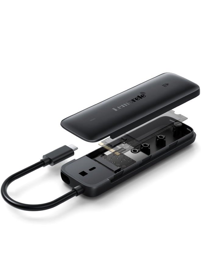 Lemorele M.2 NVMe Enclosure,USB 3.2 Gen2 10Gbps Tool-Free,SSD Enclosure for NVMe PCIe M-Key,Nvme USB Adapter Support UASP Trim for 2280 2260 2242 2230(Sata NOT Supported) - Image 4