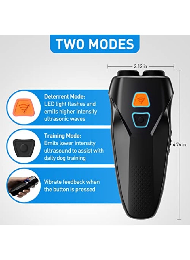Generic Dog Barking Control Devices Dual Sensor Anti Barking Device with Training/Deterrent Modes Dog Whistle to Stop Barking Ultrasonic Dog Barking Deterrent with LED Flashlight 25 FT Range Rechargeable  - Image 3