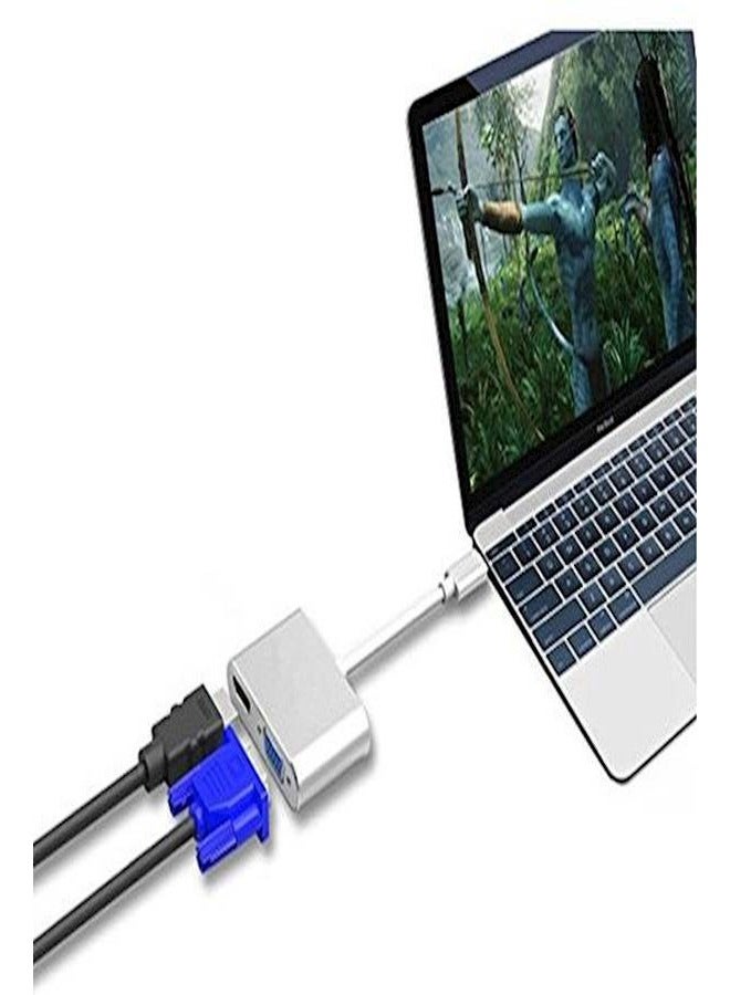 2-in-1 USB Type-C to HDMI/VGA Adapter for MacBook/Huawei - Dual Monitor 4K Converter with Heat-Resistant Design - Image 3
