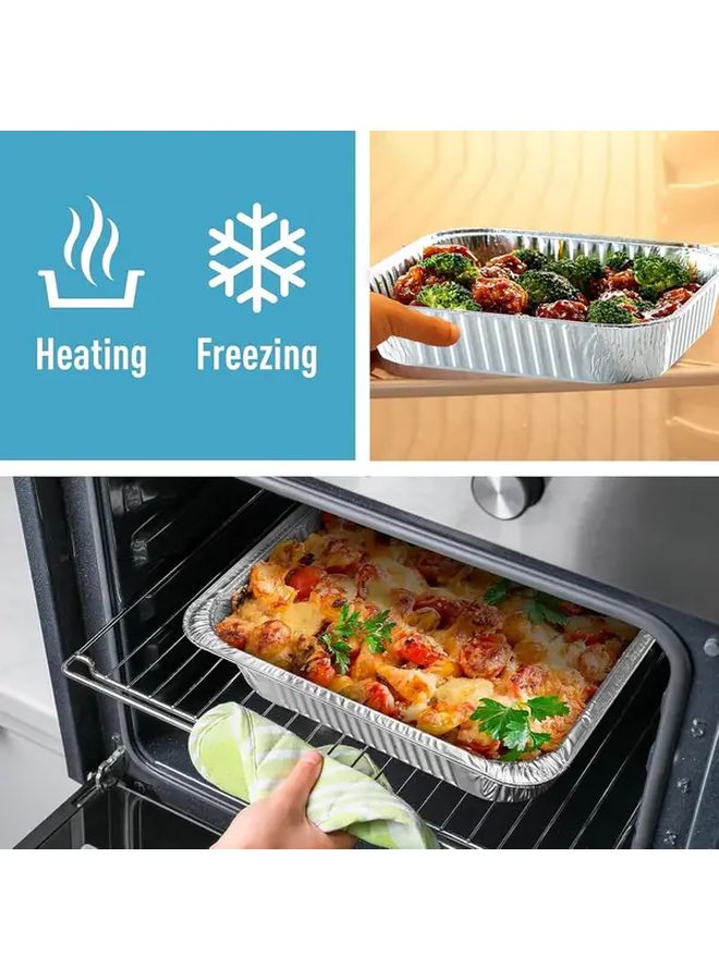 Aluminum Foil Baking Trays 20pcs Square Pans for Cooking Heating and Meal Prep - Image 4