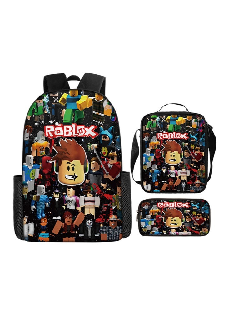 روبلوكس على ظهره مقلمة حقيبة ثلاثة قطعة دعوى الرجال والنساء الترفيه الرياضة حقيبة السفر طالب حقيبة المدرسة - Image 1