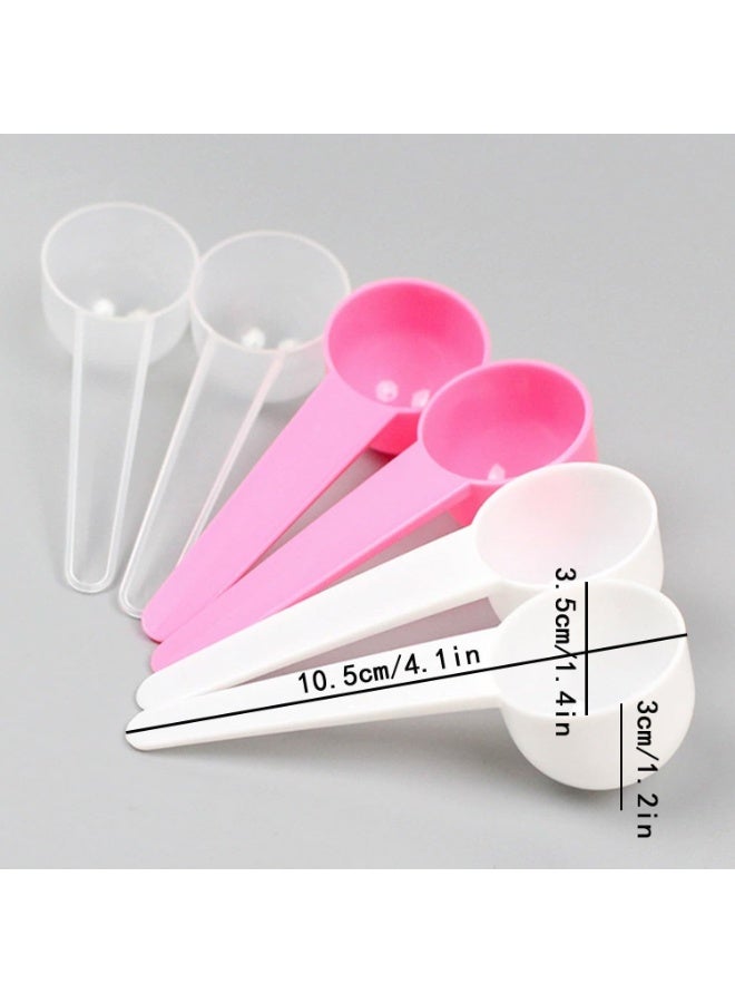 12 PCS Plastic Measuring Spoons Set,1 Teaspoon (20 ML) Long Handle Scoops for Measuring Coffee Tea Protein Milk Powder Grains Spices Powders Pet Food (Clear) - Image 4