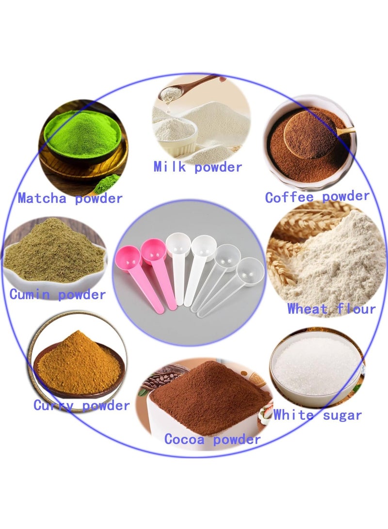 12 PCS Plastic Measuring Spoons Set,1 Teaspoon (20 ML) Long Handle Scoops for Measuring Coffee Tea Protein Milk Powder Grains Spices Powders Pet Food (Clear) - Image 5