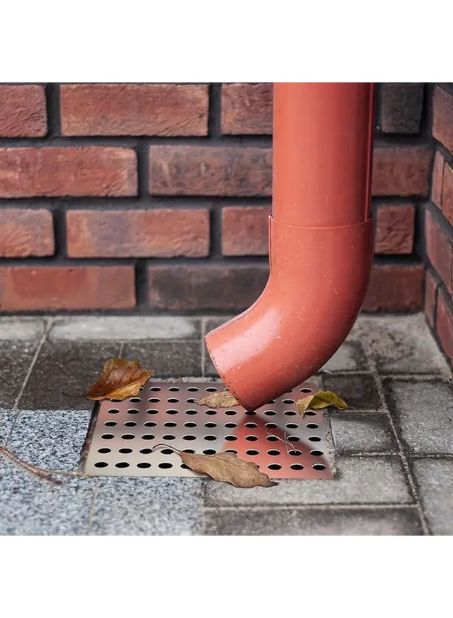 1 Piece Stainless Steel Drain Cover Leaf Guard Rustproof Square Grid Plate Strainer Corrosion Resistant Outdoor Drain Protector Easy Installation Clog Prevention Maintenance Weatherproof Accessory Sleek Metallic Finish Durable Construction - Image 1