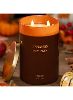 Goodpick Goodpick Cinnamon Pumpkin Scented Candle 22 oz,Gift Candles, Fall Candles, Classic Luxury Candles for Home, Large Soy Jar Candles Gift for Women, Birthday, Bath, 2-Wick 120 Hours Burn Time  - Image 1