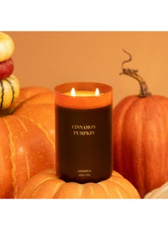 Goodpick Goodpick Cinnamon Pumpkin Scented Candle 22 oz,Gift Candles, Fall Candles, Classic Luxury Candles for Home, Large Soy Jar Candles Gift for Women, Birthday, Bath, 2-Wick 120 Hours Burn Time  - Image 3