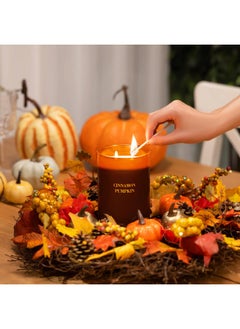Goodpick Goodpick Cinnamon Pumpkin Scented Candle 22 oz,Gift Candles, Fall Candles, Classic Luxury Candles for Home, Large Soy Jar Candles Gift for Women, Birthday, Bath, 2-Wick 120 Hours Burn Time  - Image 4