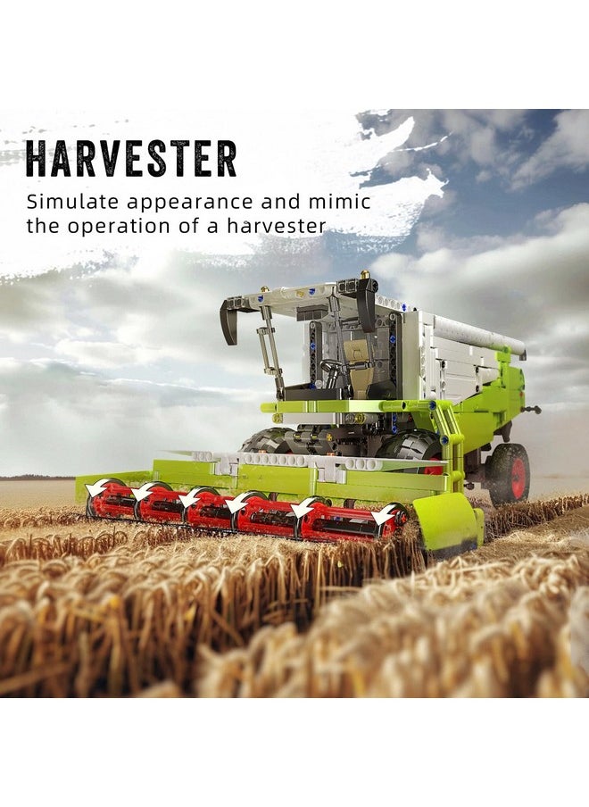 mould king 17014 Wheat Harvester Building Block Set, Tractor Toy Building Kit For Kids/Adults, 1265 Pcs Farm Truck Construction Vehicles Set  - Image 2