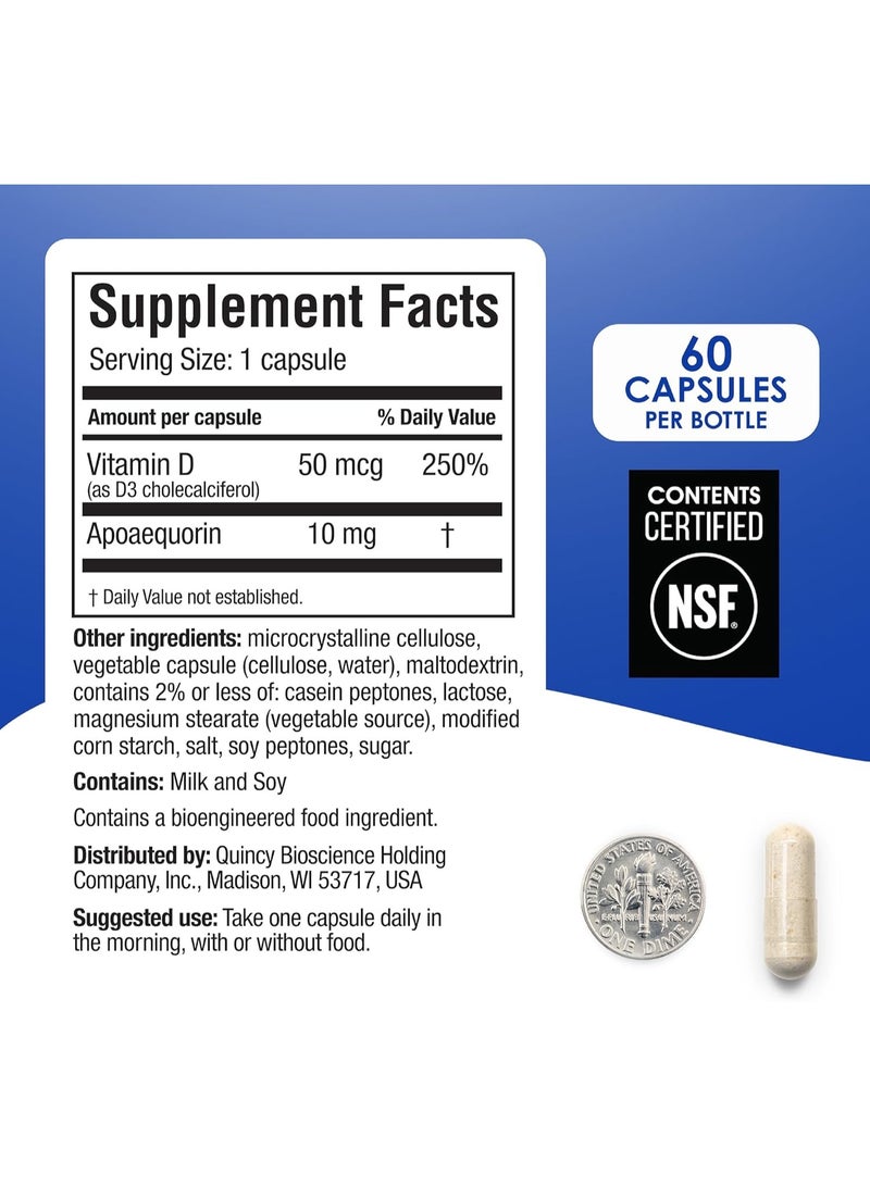 Prevagen Regular Strength 10mg, 60 Capsules |1 Pack| with Apoaequorin & Vitamin D with Attractive and Stackable Prevagen Storage Box - Image 3