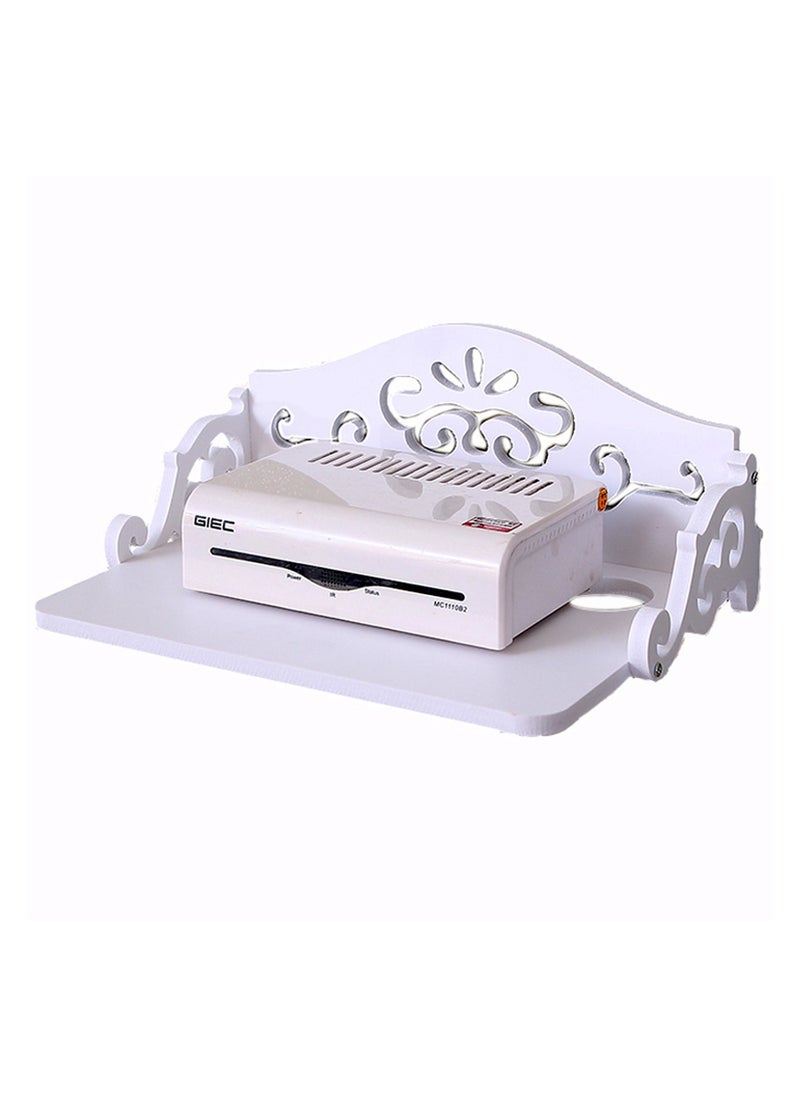 LINGWEI - Wifi Router Shelf Wall Hanging Wifi Router Stand Wall Storage Organizer Wall Floating Shelf Holder Wall Mounted Top Hanging Wifi Router Shelf For Home Office - Image 1