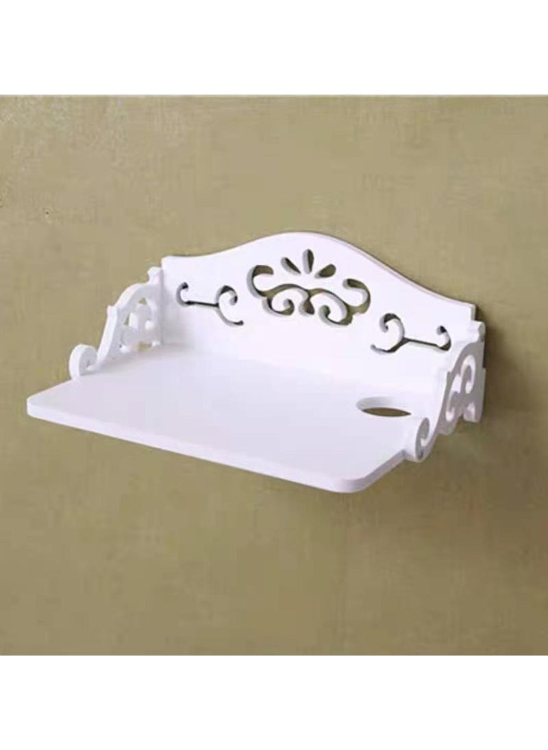 LINGWEI - Wifi Router Shelf Wall Hanging Wifi Router Stand Wall Storage Organizer Wall Floating Shelf Holder Wall Mounted Top Hanging Wifi Router Shelf For Home Office - Image 1