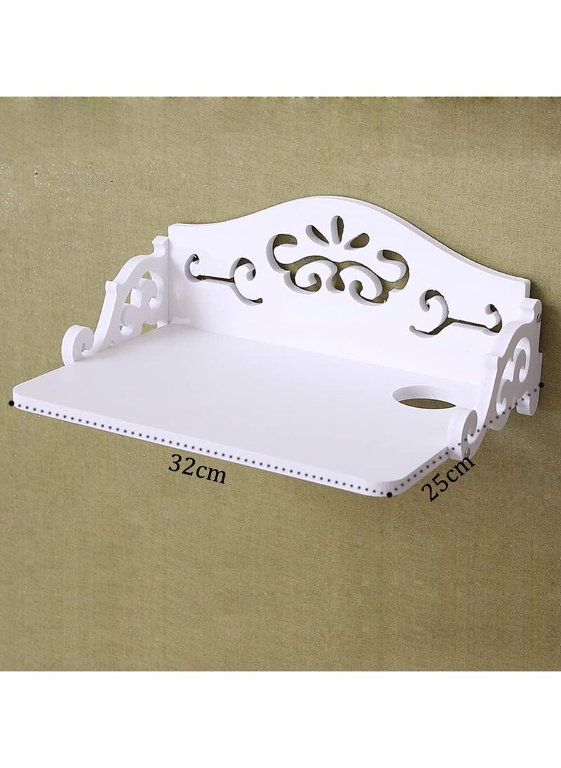 LINGWEI - Wifi Router Shelf Wall Hanging Wifi Router Stand Wall Storage Organizer Wall Floating Shelf Holder Wall Mounted Top Hanging Wifi Router Shelf For Home Office - Image 1
