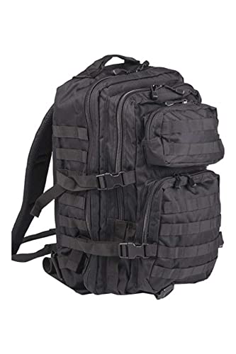 Mil-Tec Unisex Assault Pack - Rugged Durable Lightweight Ergonomic Versatile Tactical Outdoor Camping Hiking Backpack with Adjustable Padded Shoulder Straps & MOLLE Loops, Black, 36L - Image 1