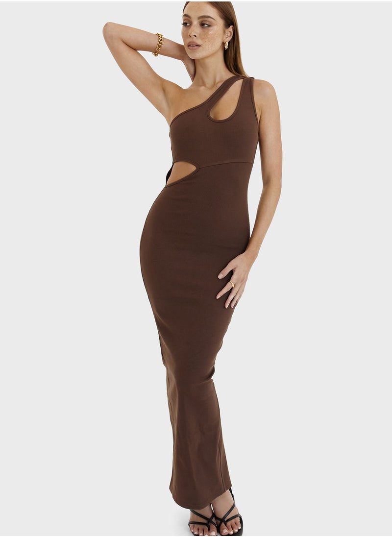 SNDYS - One Shoulder Cut Out Detail Dress - Image 1
