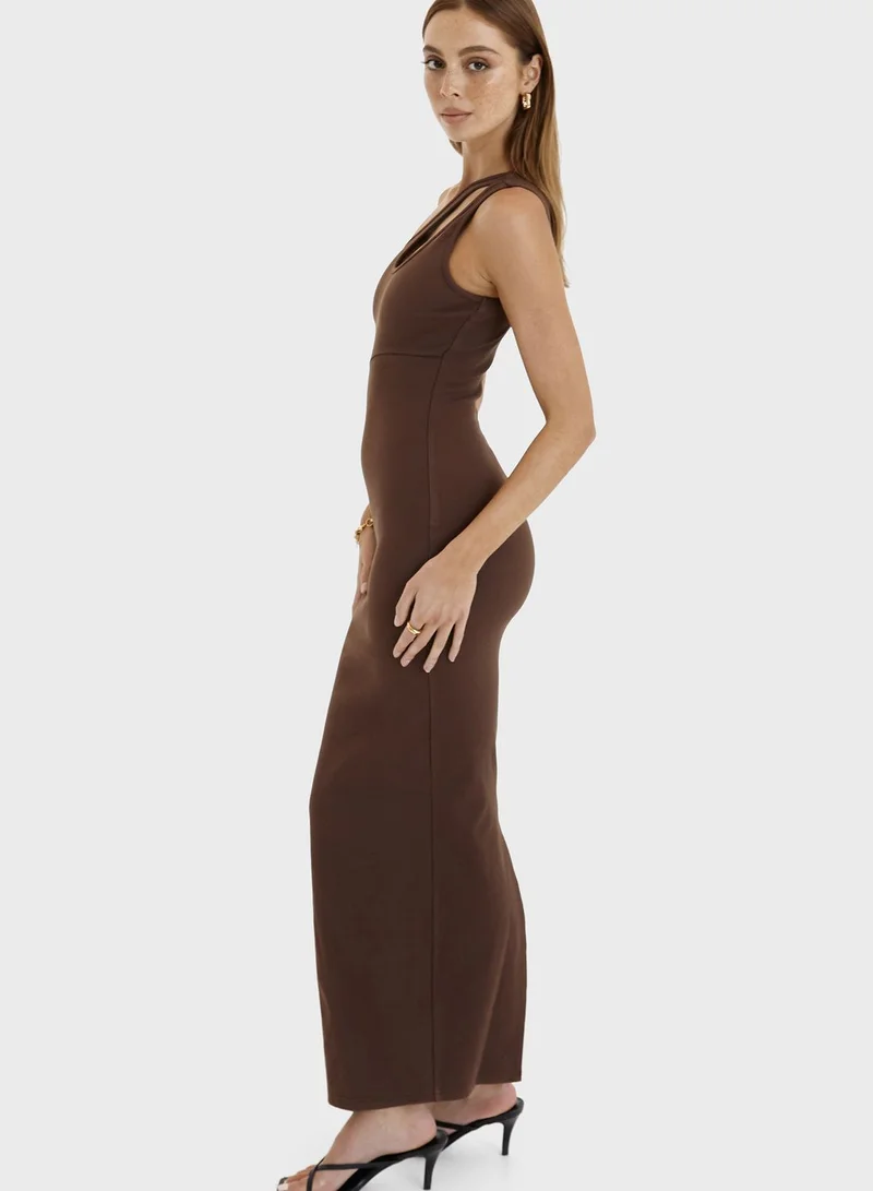 SNDYS Cutout One-Shoulder Dress