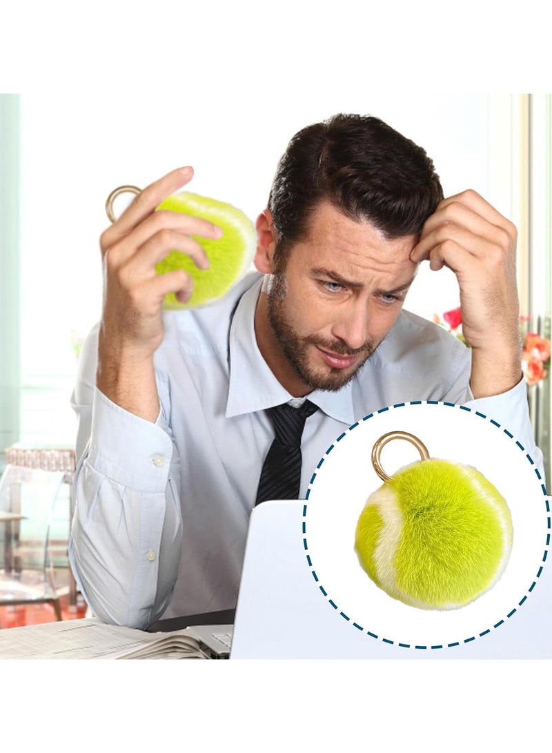 CMGTYYD Tennis Ball Keychain, Cute and Soft Plush Tennis Ball Pendant Tennis Ball Keychain - Plush ball keychain, tennis ball jewellery for school bags, backpacks, cars, wallets, friend circle - Image 3