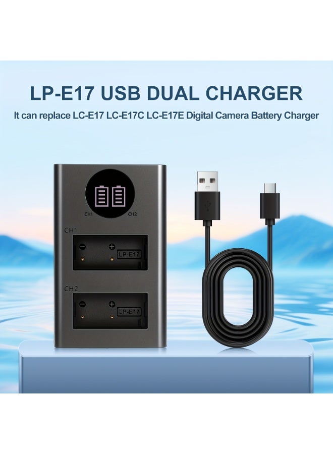 SIGood LP-E17 USB Dual Charger Replaces LC-E17 Charger for Canon LP-E17 And LP-E17C Batteries for Canon EOS M3, M5, M6, Mark II, 77D, 200D, 750D, 760D, 800D, 9000D, KISS, X8I, Rebel, T6I, T6I, 6S, T7I, And T8I Cameras - Image 2