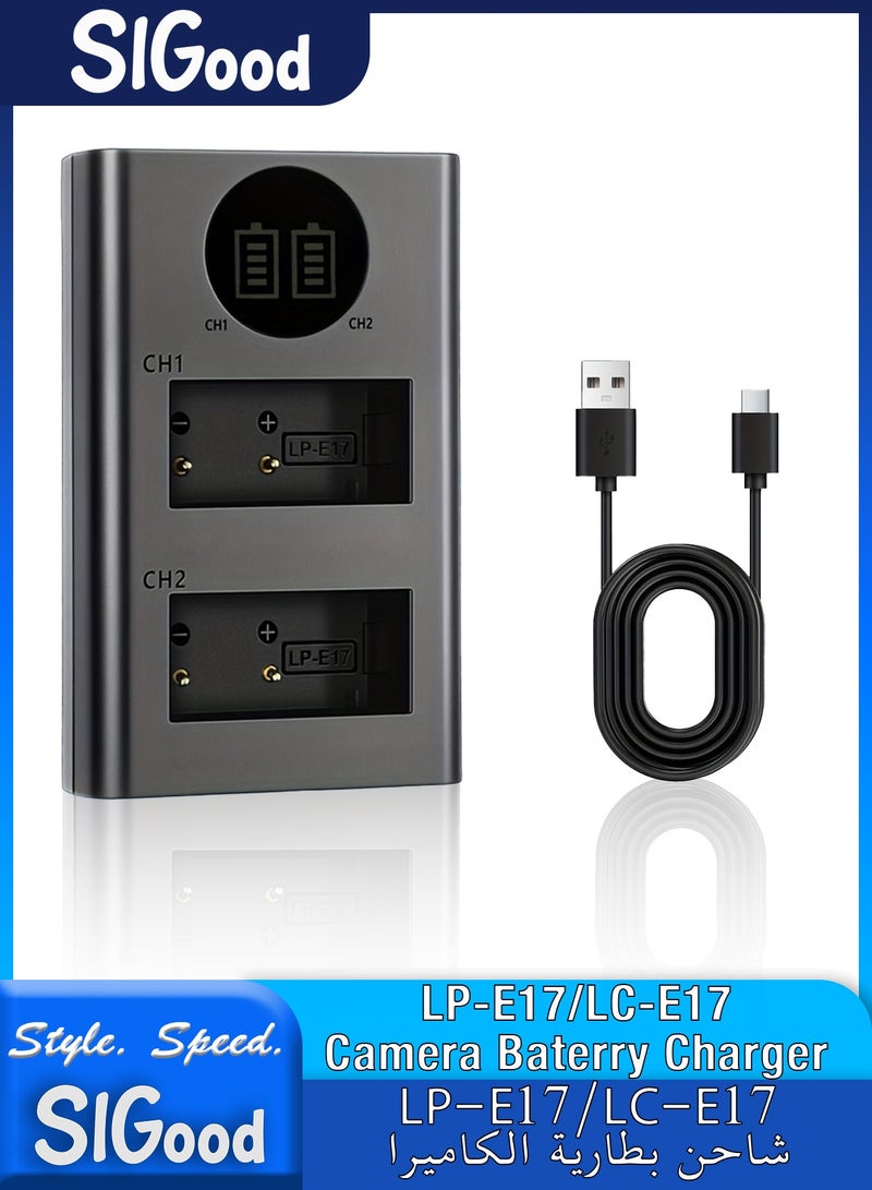 SIGood LP-E17 USB Dual Charger Replaces LC-E17 Charger for Canon LP-E17 And LP-E17C Batteries for Canon EOS M3, M5, M6, Mark II, 77D, 200D, 750D, 760D, 800D, 9000D, KISS, X8I, Rebel, T6I, T6I, 6S, T7I, And T8I Cameras - Image 1
