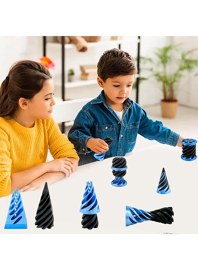 3 Packs Impossible Cone Spiral Cone Fidget Toy, 3D Printed Spiral Cone Fidget Toy, Impossible Pyramid Passthrough Toy for Stress and Anxiety Relaxing, Piral Illusion Desktop Decoration - Image 2