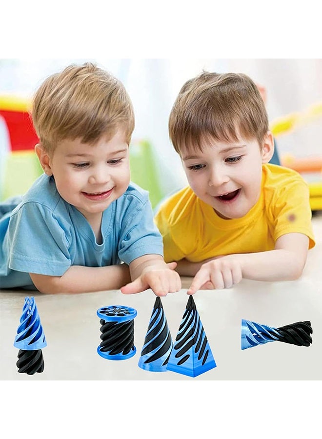 3 Packs Impossible Cone Spiral Cone Fidget Toy, 3D Printed Spiral Cone Fidget Toy, Impossible Pyramid Passthrough Toy for Stress and Anxiety Relaxing, Piral Illusion Desktop Decoration - Image 4