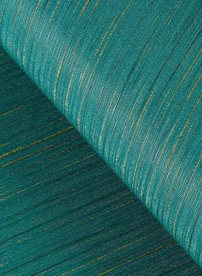 FunStick Teal Green Grasscloth Wallpaper Peel and Stick Textured Fabric Linen Wallpaper Self Adhesive Faux Grasscloth Contact Paper for Room Walls Cabinets Furniture Drawers Desk Removable 15.8"x78.8" - Image 1