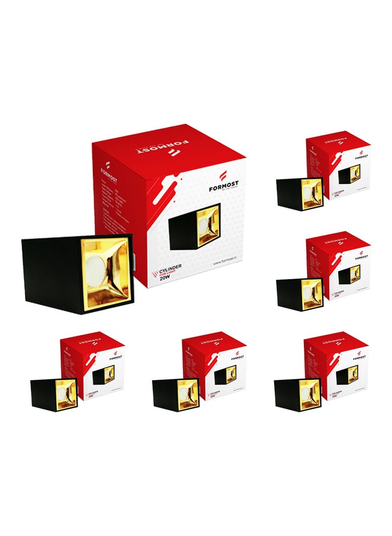 FORMOST FORMOST LED COB Cylinder Surface Light with Black Body | Indoor Ceiling Mounted Spot Light Square | Warm White (20W, Pack of 6)  - Image 1