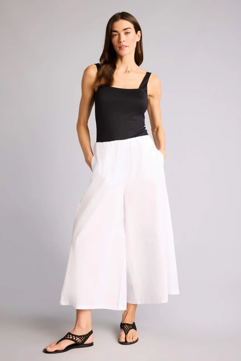 ديفاكتو Wide Leg Regular Hem Poplin Trousers