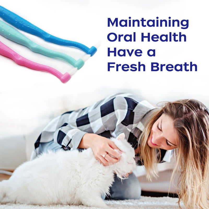 PenVinoo Dual Sided Cat Toothbrush Dog Toothbrush Finger Brush Micro Head, Suitable for Small to Large Dogs & Cats (White, Small) - Image 3