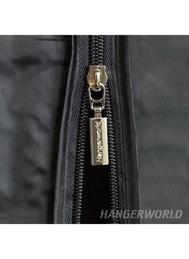 HANGERWORLD 6 Ft Single Waterproof Nylon Garment Rail Cover Double Zip For Easy Access Black  - Image 3