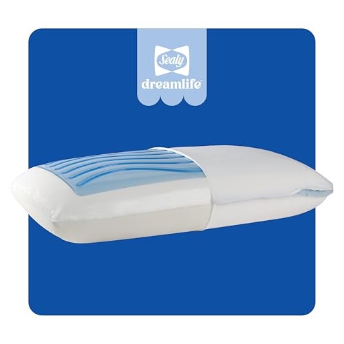 Sealy Dreamlife King Size Memory Foam Cooling Pillow with SealyChill Cooling Gel Removable MachineWashable Cover Made in the USA White - Image 1