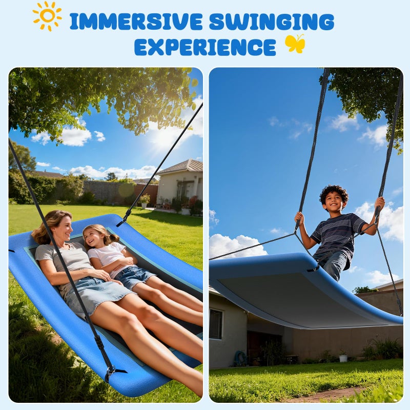 Trekassy 700lb Giant 60" Skycurve Platform Tree Swing for Kids and Adults with 2 Hanging Straps-Blue (Patented) - Image 3