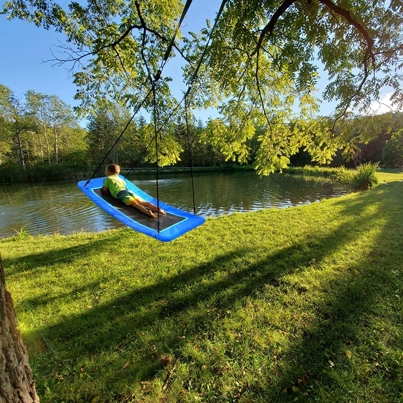 Trekassy 700lb Giant 60" Skycurve Platform Tree Swing for Kids and Adults with 2 Hanging Straps-Blue (Patented) - Image 2