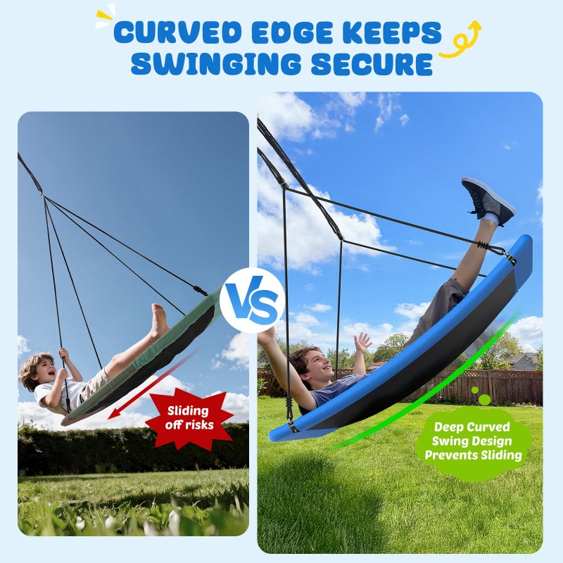 Trekassy 700lb Giant 60" Skycurve Platform Tree Swing for Kids and Adults with 2 Hanging Straps-Blue (Patented) - Image 5