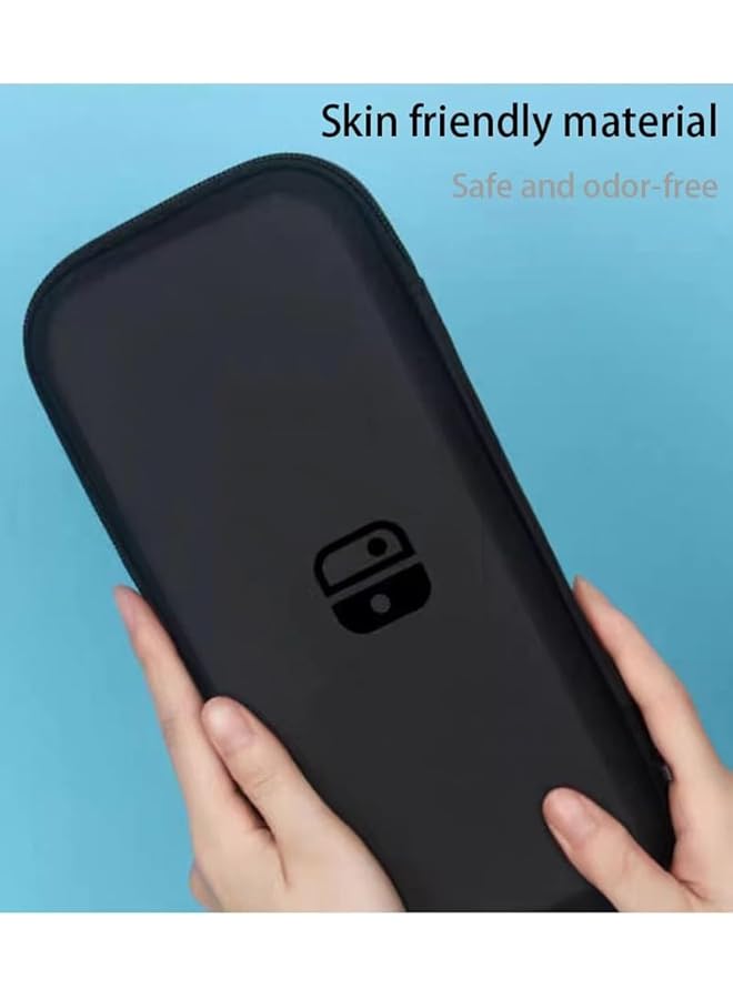 Vermaney Switch Case Compatible With Nintendo Switch/Oled Cute Portable Switch Carrying Case With 10 Game Holders Nintendo Switch Game Console Portable Travel Bag (Black) - Image 3