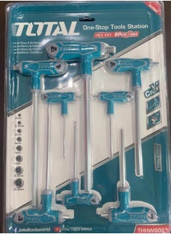 TOTAL Total 8PCS T-Handle Hex Key Set - Durable S2 Material, Chrome Plated, Perfect for DIY and Professional Use  - Image 2